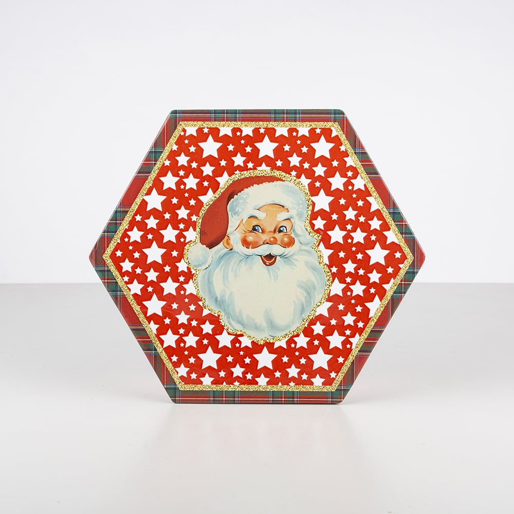 Set 7 bolas decorativas rojas Santa 7cm