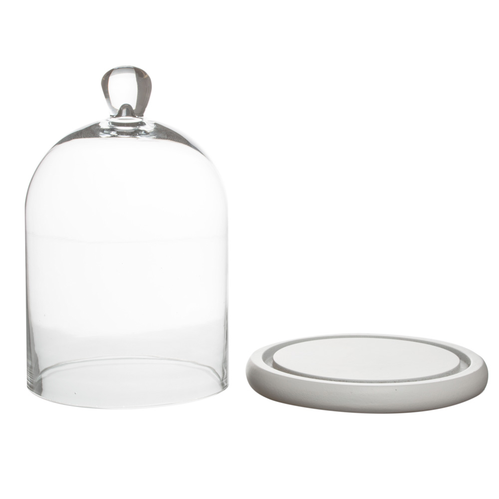 Campana de cristal con base blanca Elgra &Oslash;16x24