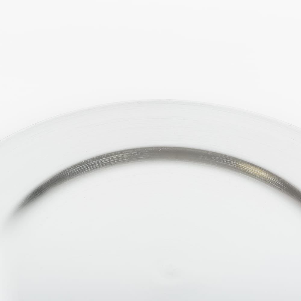 Bajo plato de plástico plateado Ø33cm