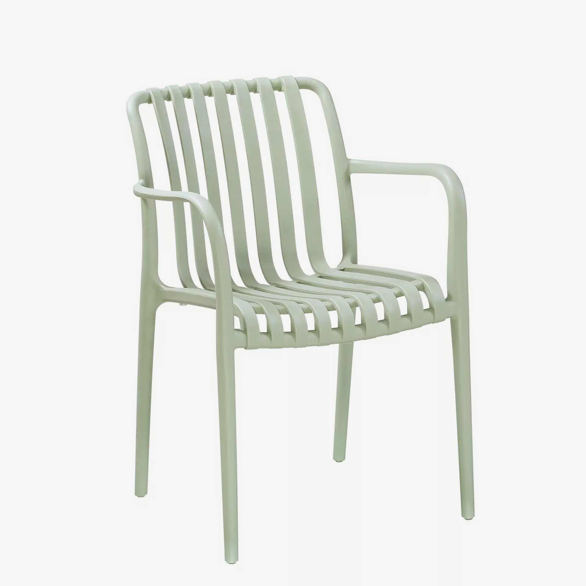 Silla de jard&iacute;n apilable de polipropileno verde Happel 59x55x81cm