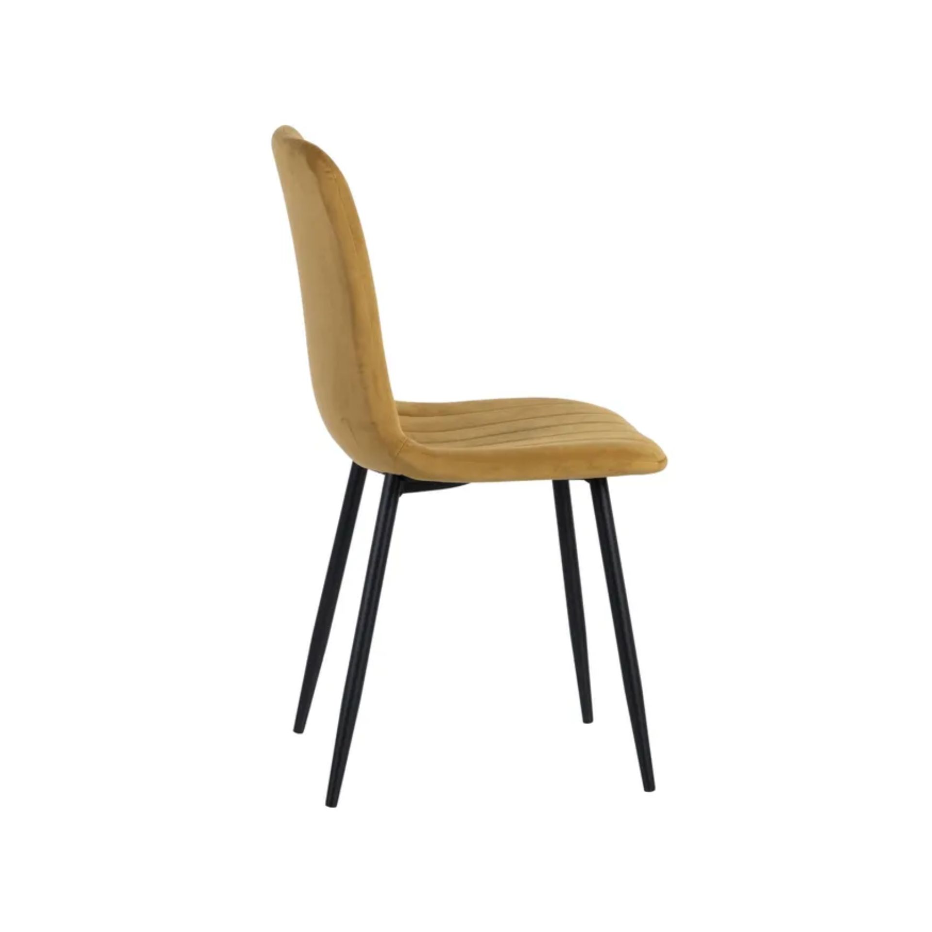 Set de 4 sillas de comedor de terciopelo dorado Izabal 55x44x88cm