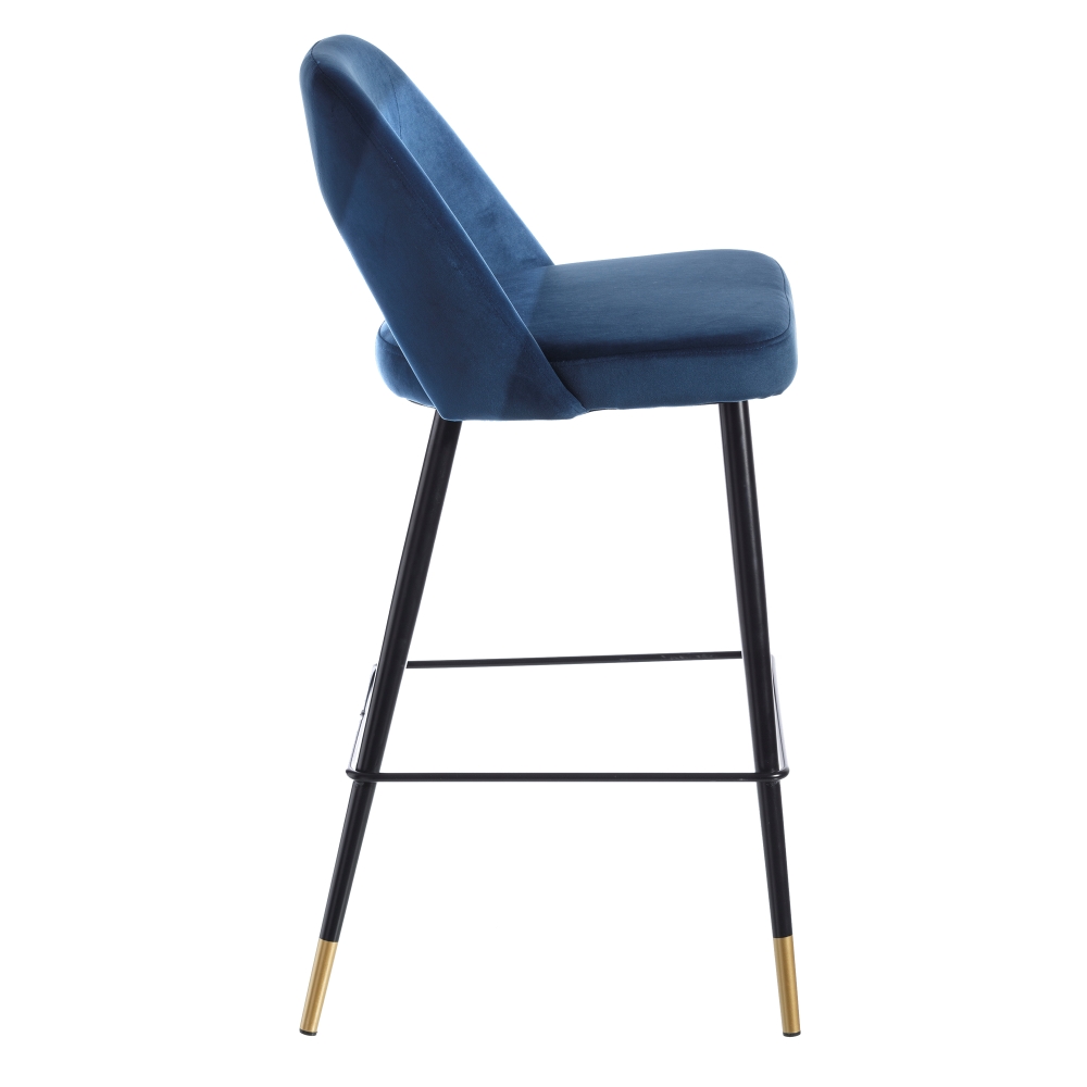 Set de 2 taburetes altos velvet azul Mayah 43x47x105cm