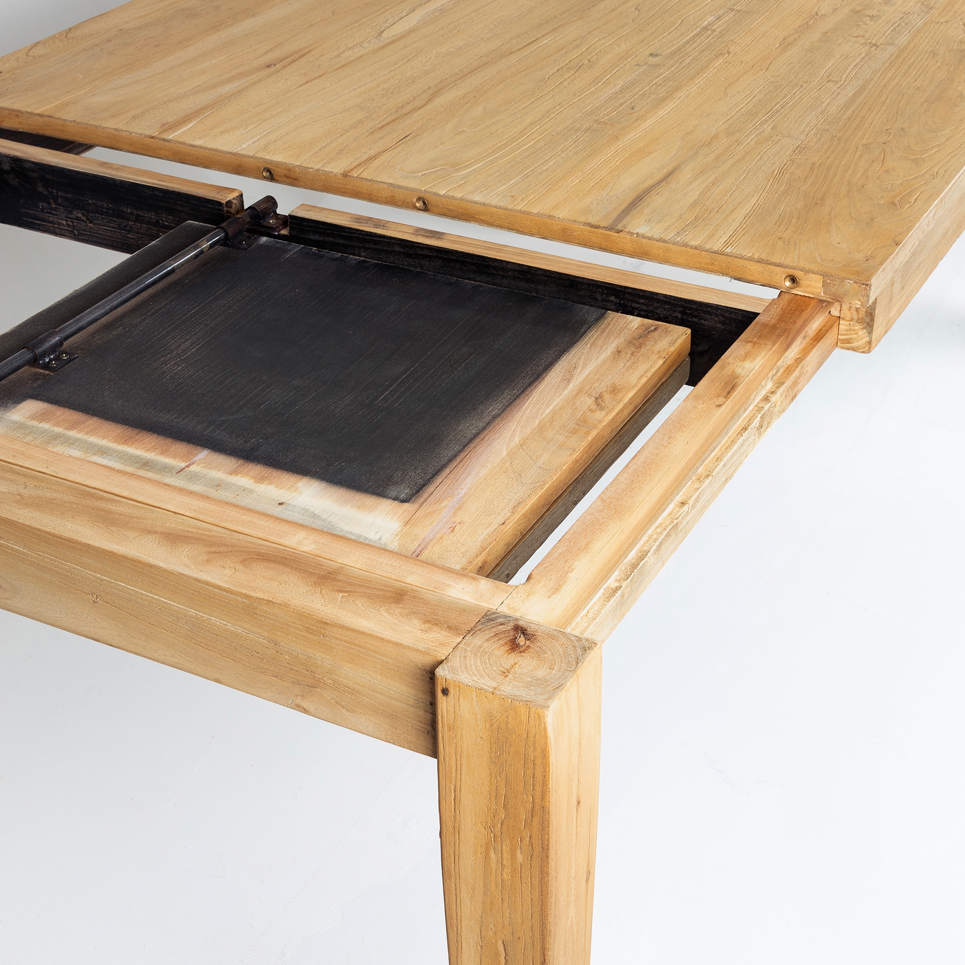 Mesa de comedor extensible de madera de olmo 160/200x100x78cm