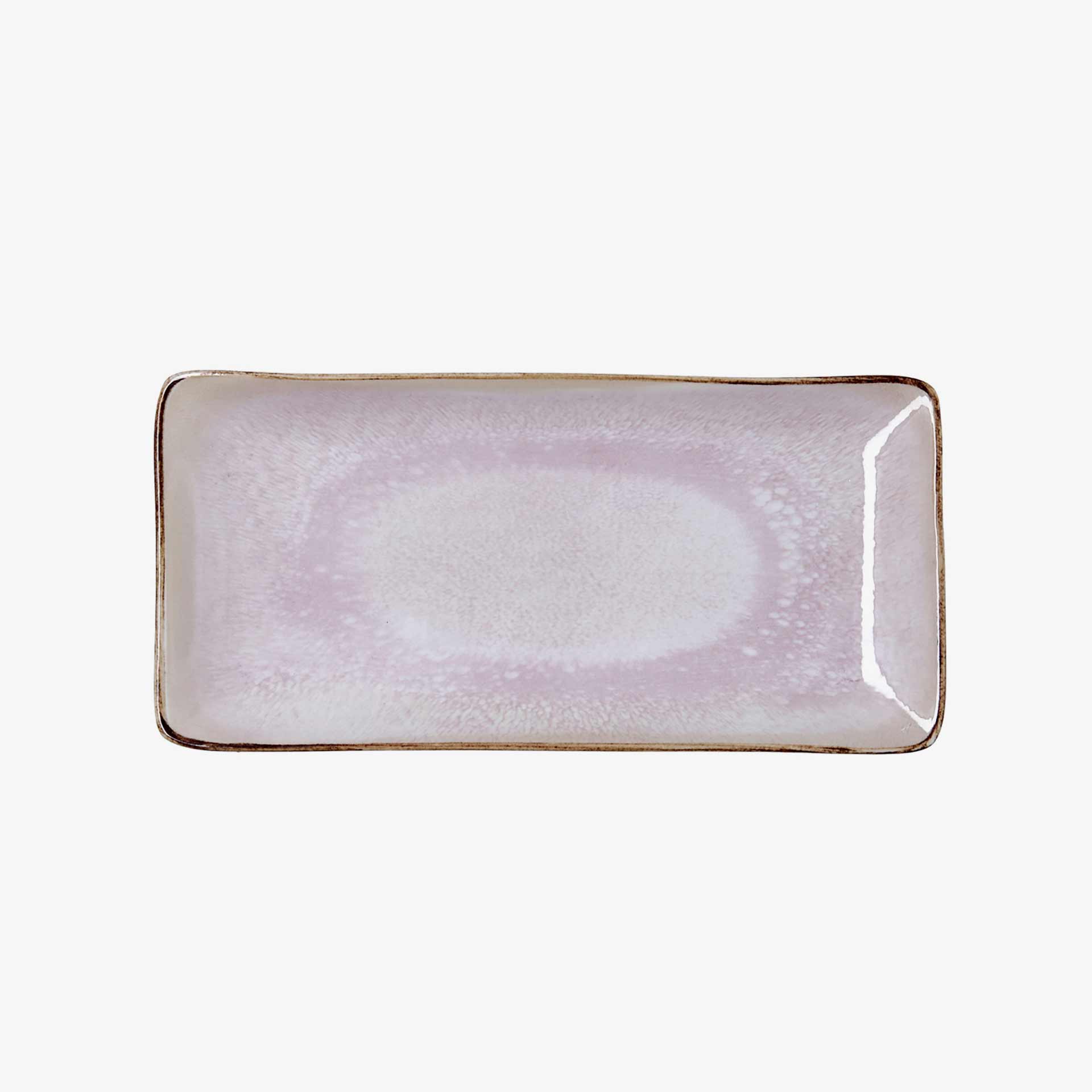 Bandeja de cer&aacute;mica rosa Blush 25x12cm