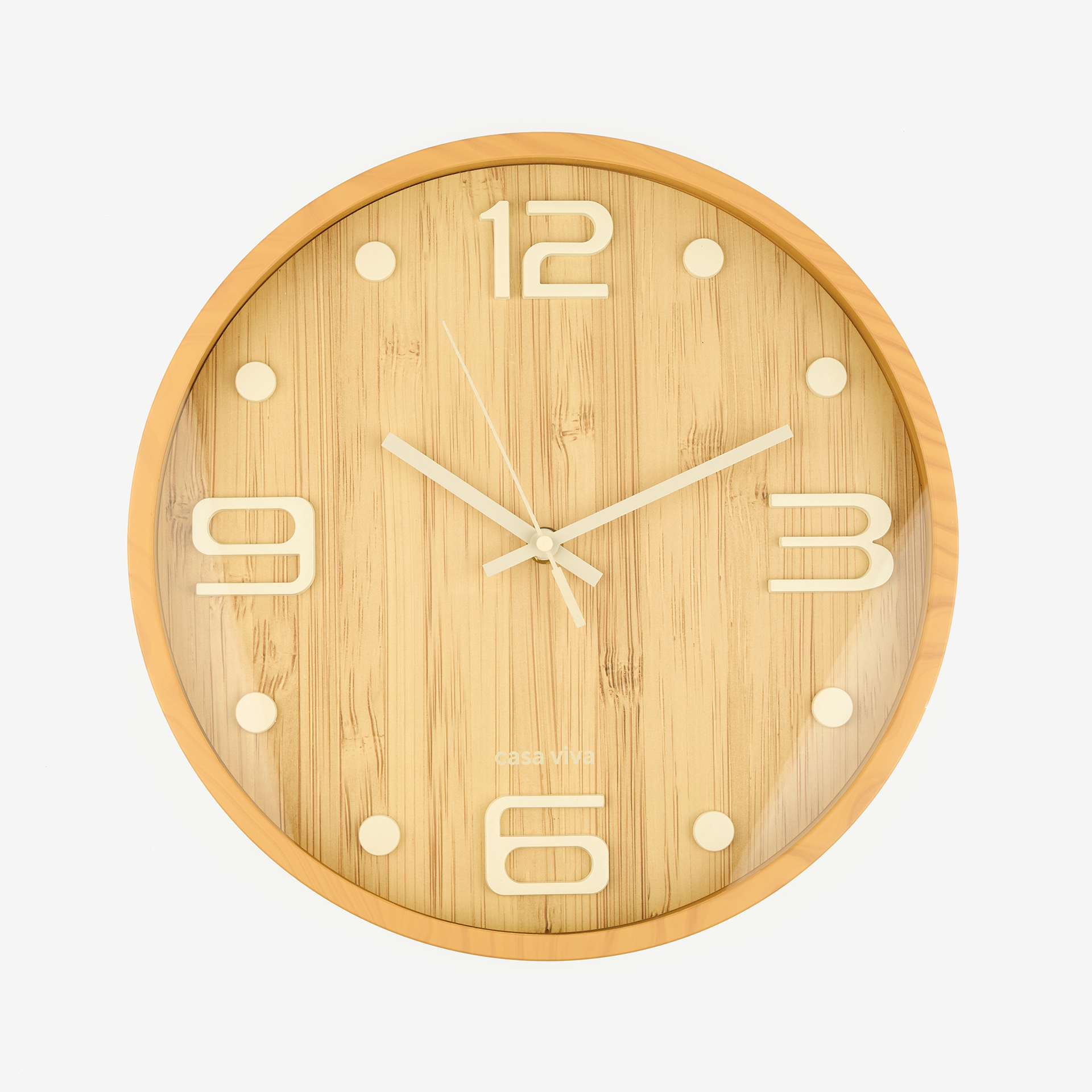 Reloj de pared efecto madera Ø30cm