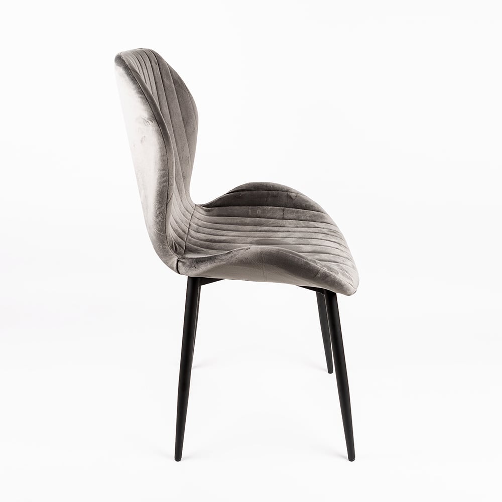 Silla de comedor de terciopelo gris Lydia 54x50x86cm Clau&Chloe