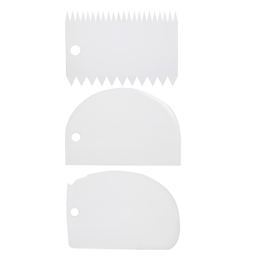 Set de 3 espátulas de plástico para repostería
