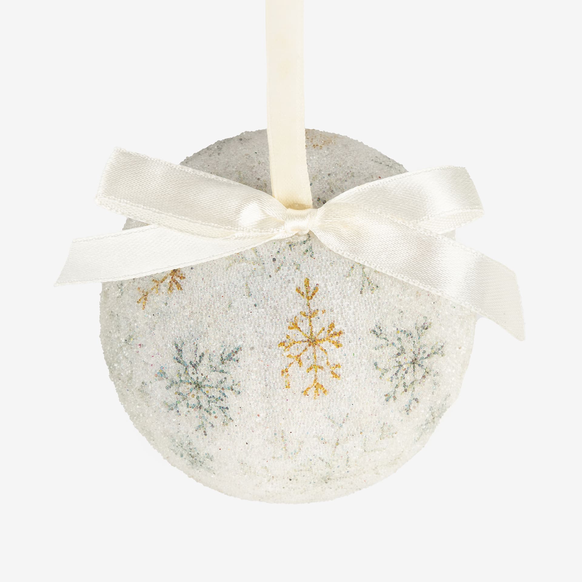 Set 6 bolas decorativas Copos de nieve 7,5cm