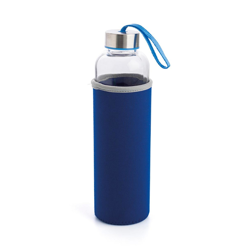Botella de vidrio con funda azul Temel 60cl