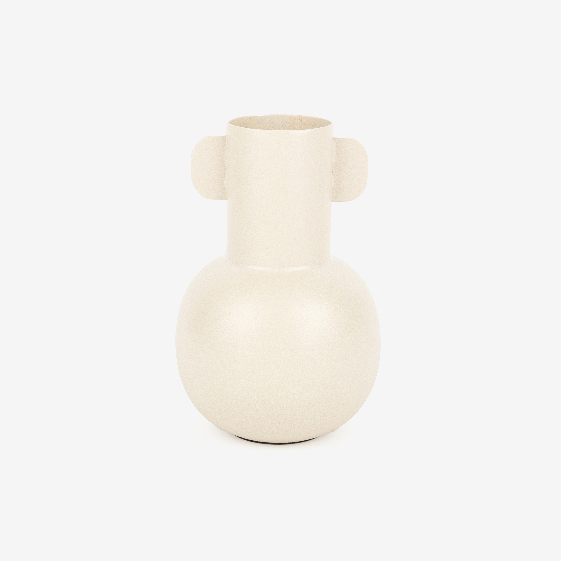 Jarrón de metal beige Vicky Ø10x15,5cm