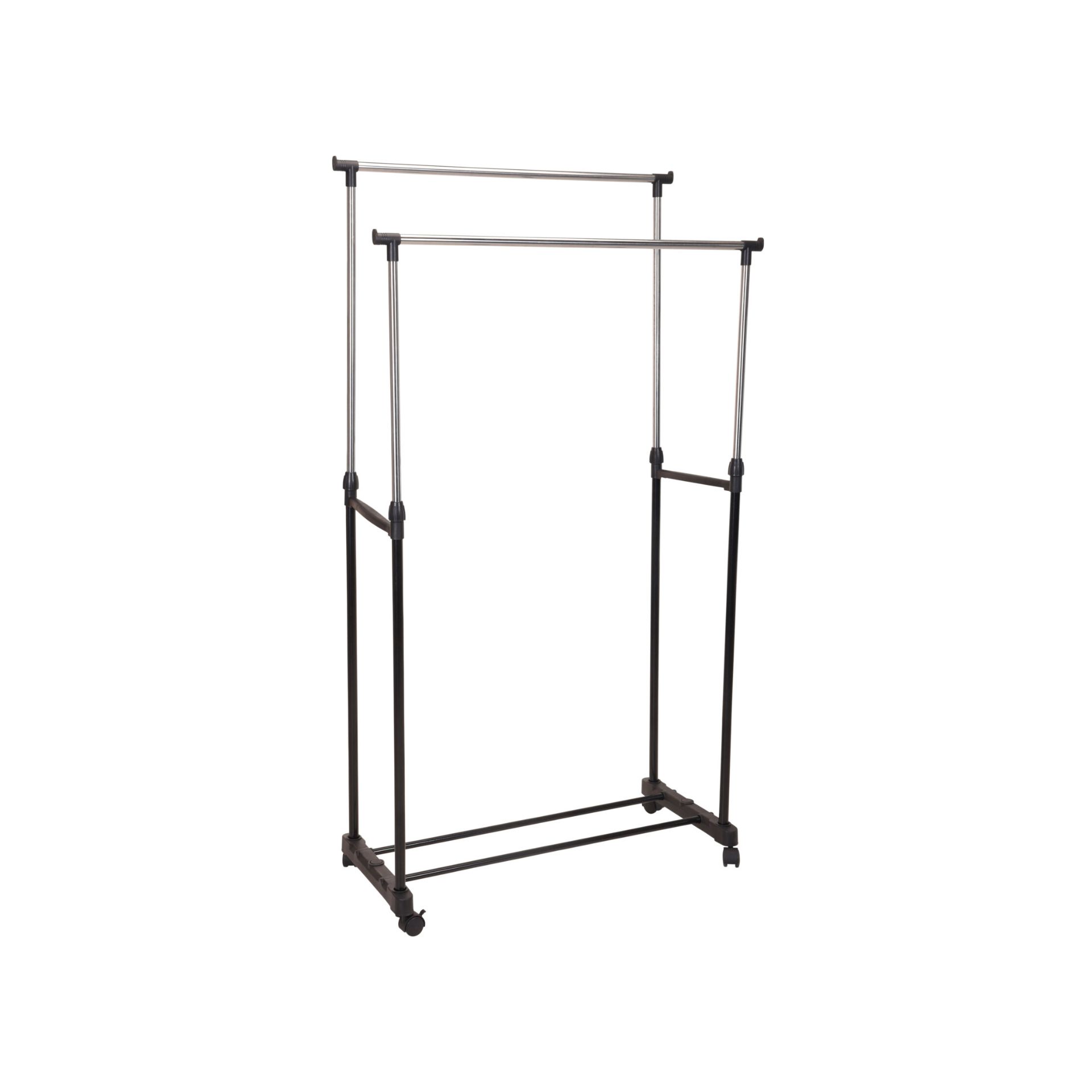 Perchero con 2 barras de acero inoxidable 80x42x90/160cm