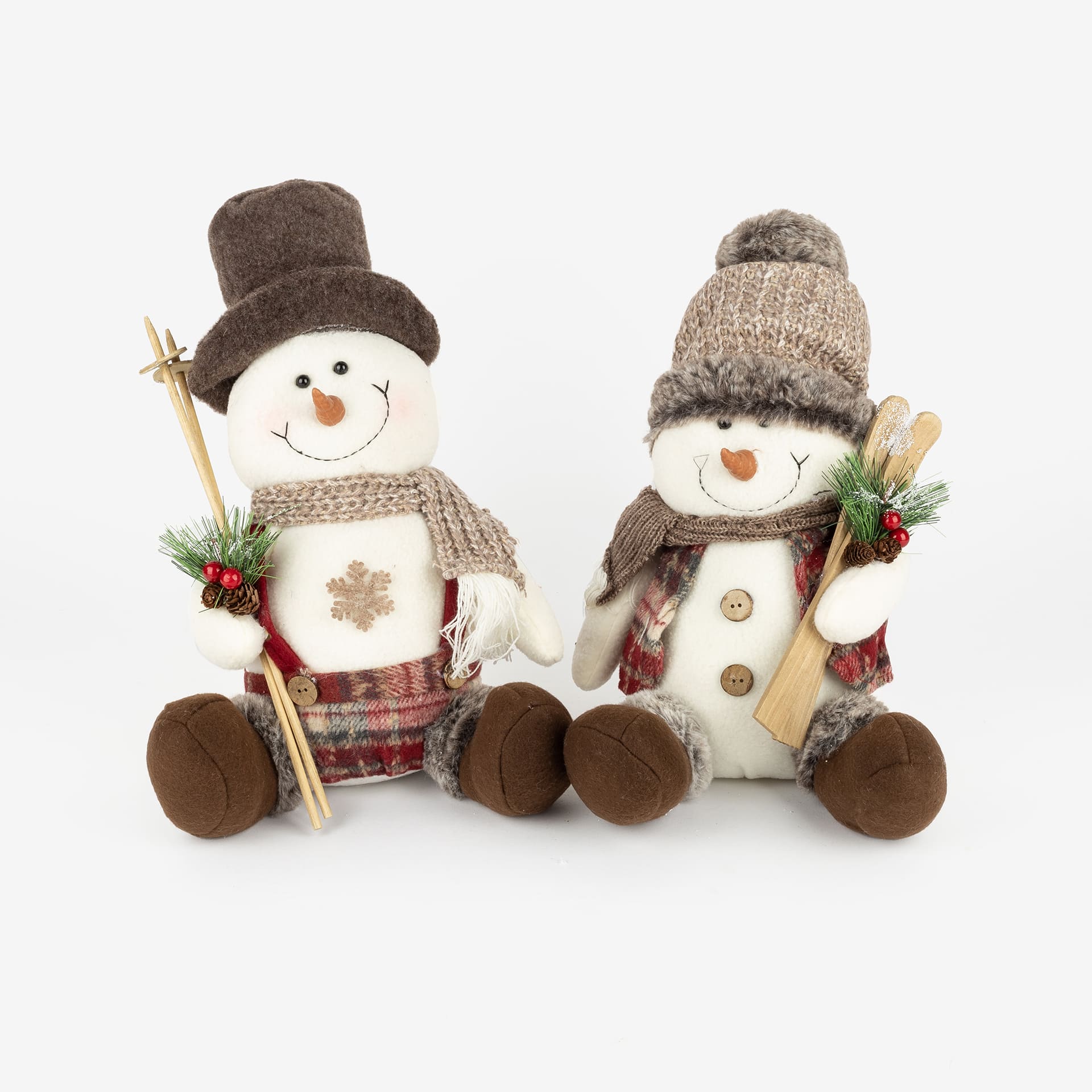 Figura decorativa Muñeco de nieve sentado Elegant 30cm