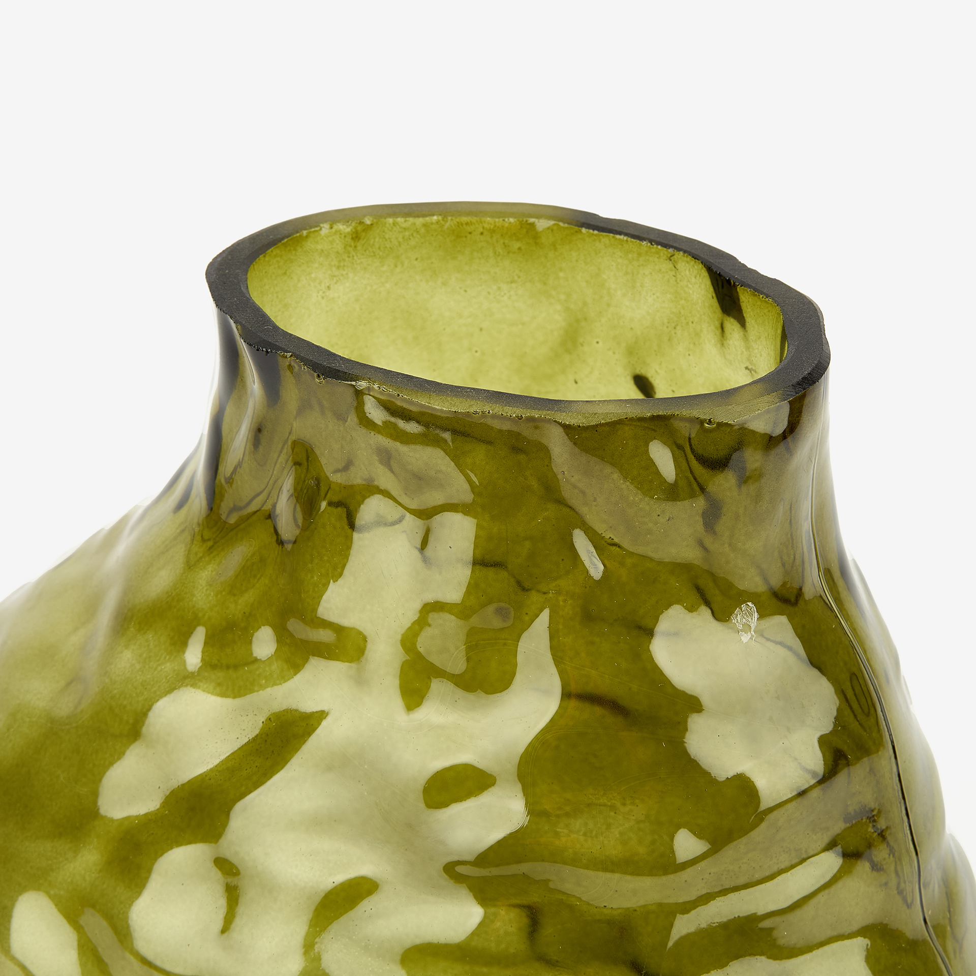 Jarrón de cristal verde Biras 21x15x25cm