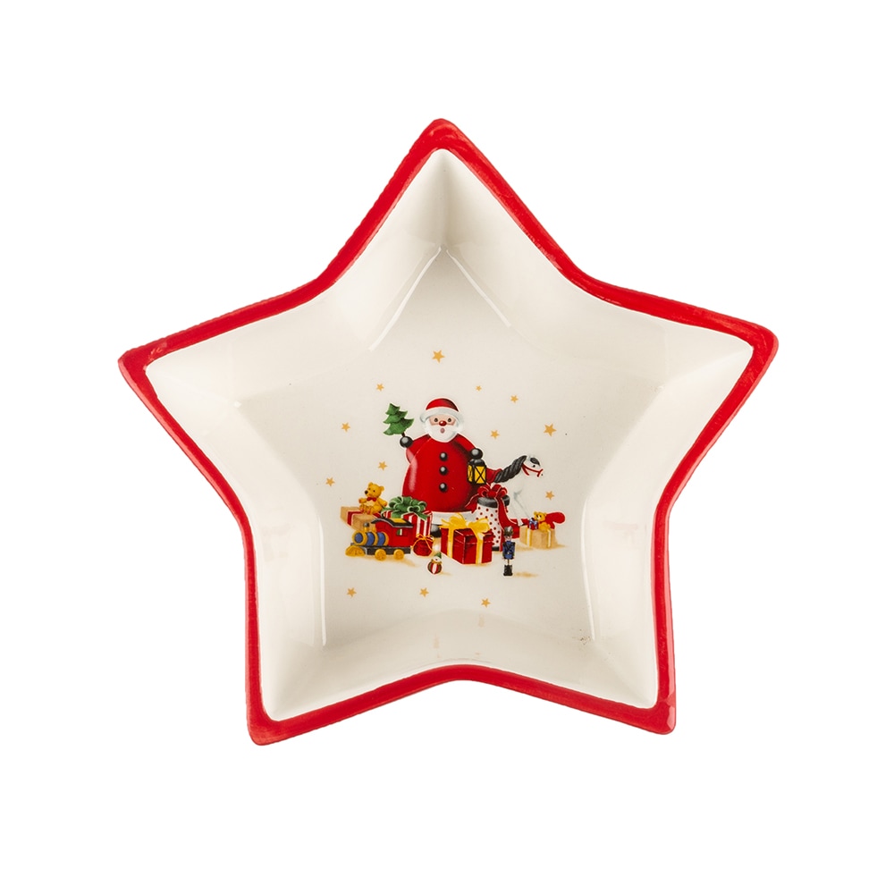 Bol de cerámica estrella Santa Claus 18cm