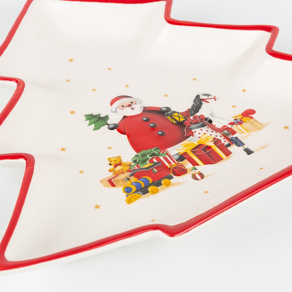 Plato de cerámica árbol Santa Claus 28x23cm