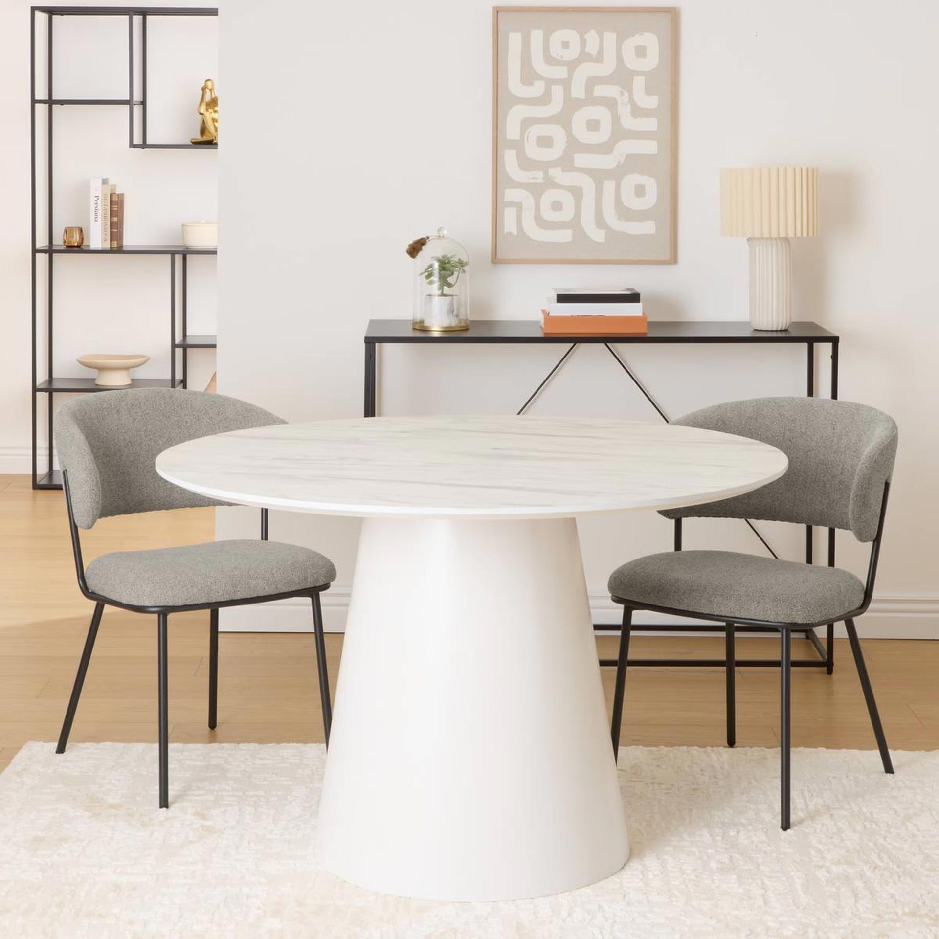 Mesa de comedor blanca de madera Uren &Oslash;120cm