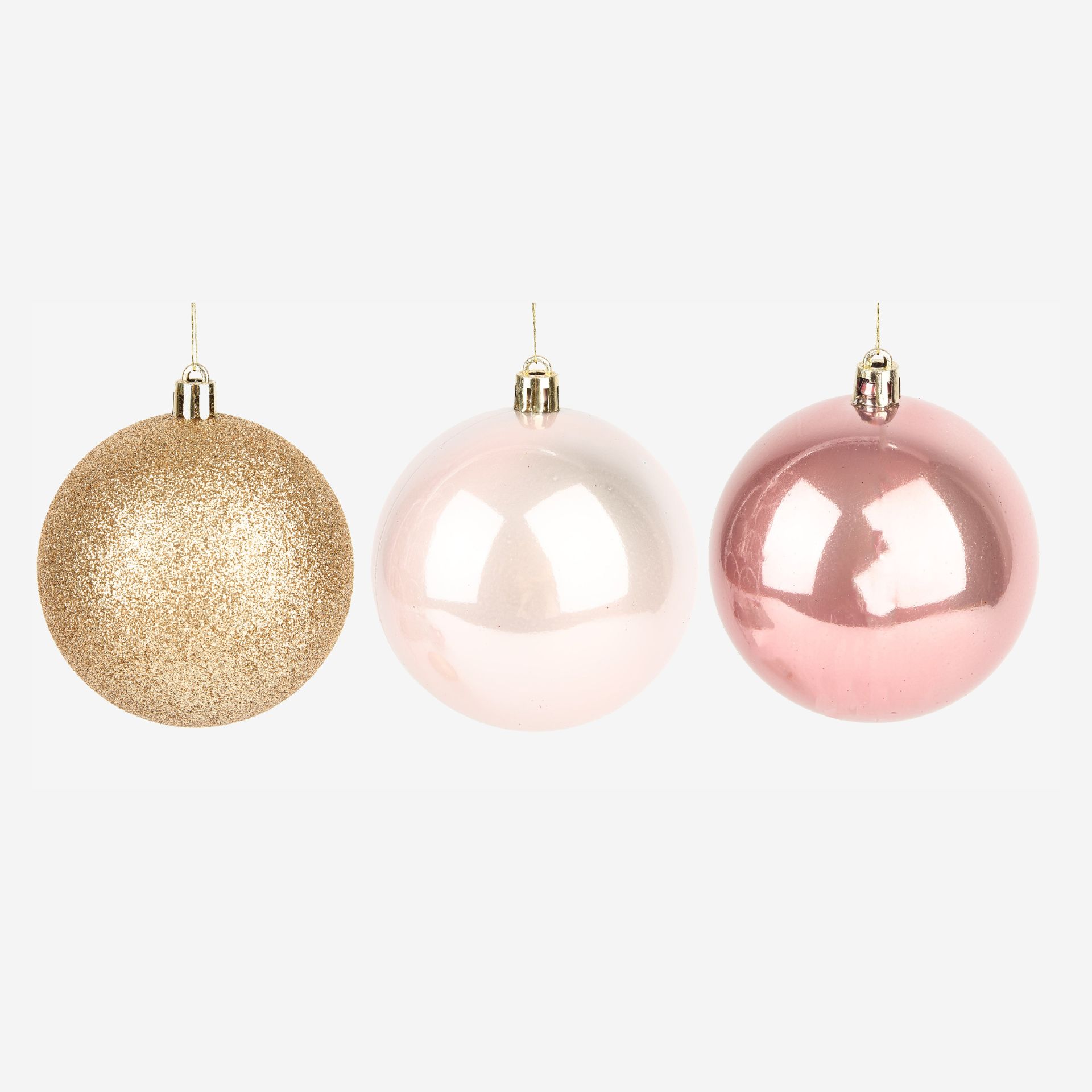 Set de 6 bolas decorativas rosas &Oslash;8cm