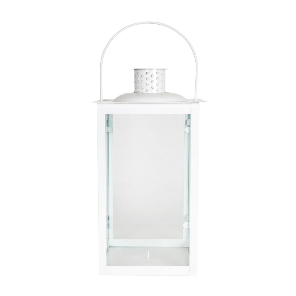 Farol de metal blanco Bish 17x17x30cm