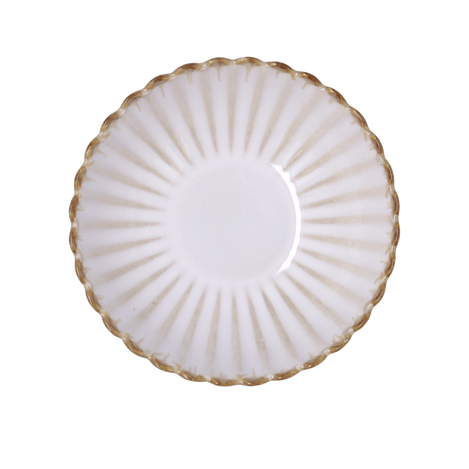 Bol con relieve beige de porcelana Cremier &Oslash;14x5,2cm