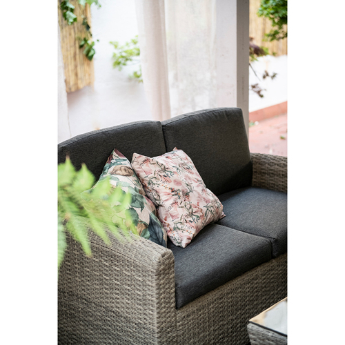 Conjunto de sofás de jardín de 4 piezas de ratán gris 128x76x66cm