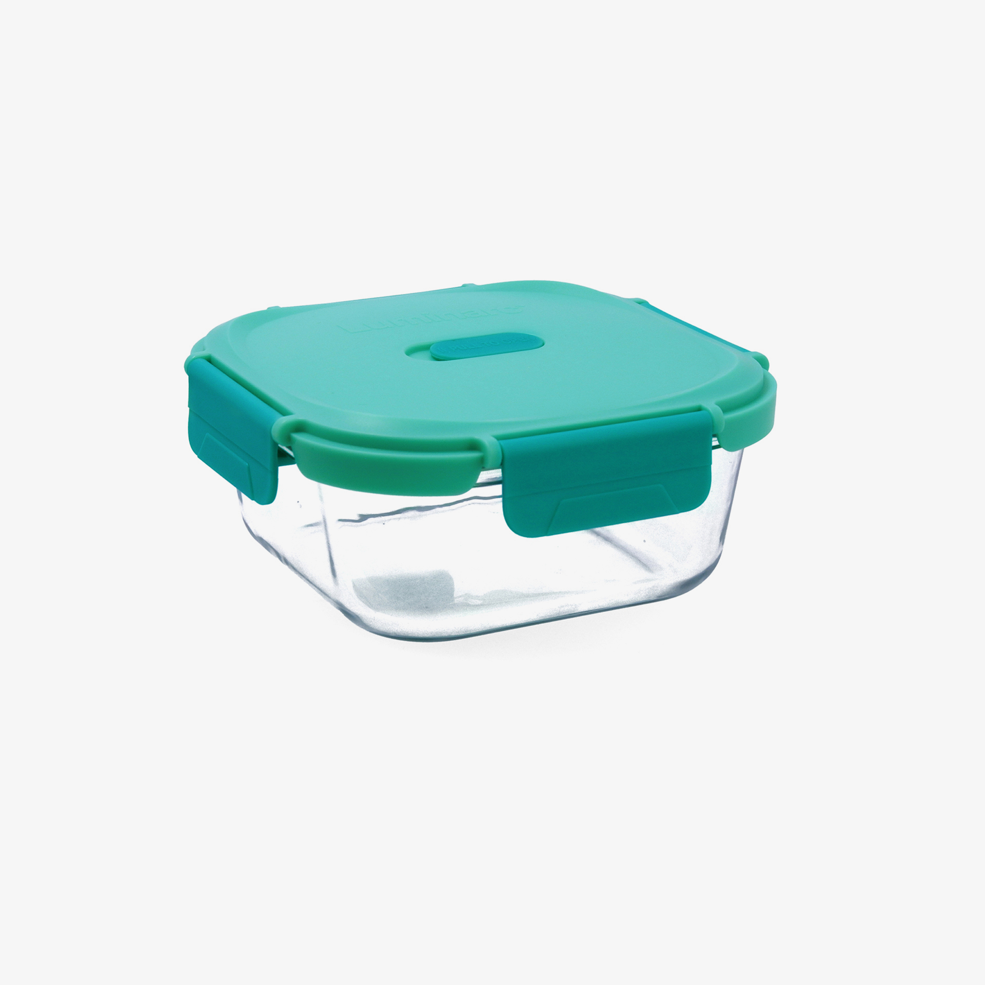 Recipiente herm&eacute;tico cuadrado verde de vidrio Move box 0,8L