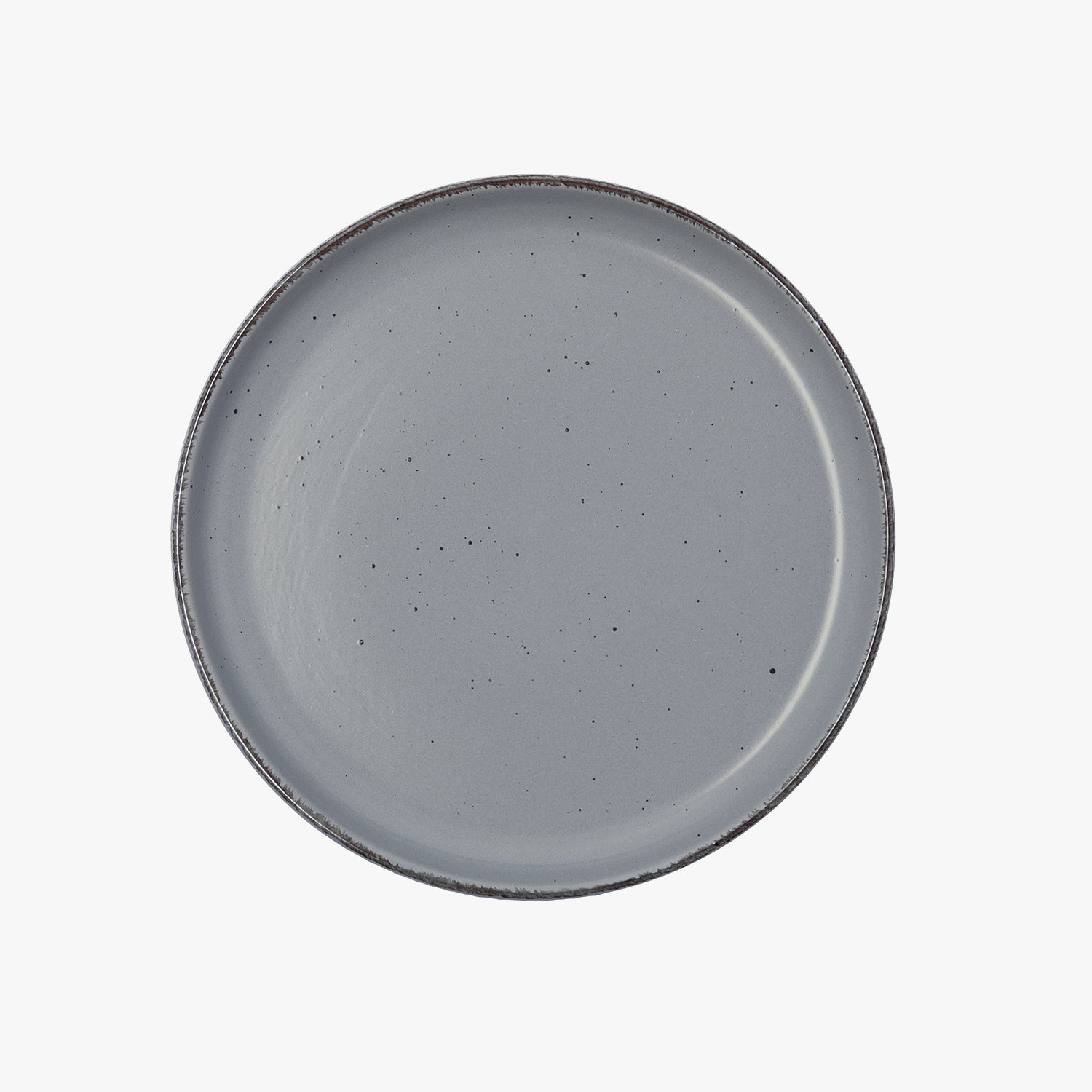 Plato de postre gris de cer&aacute;mica Duna 20x2,5cm
