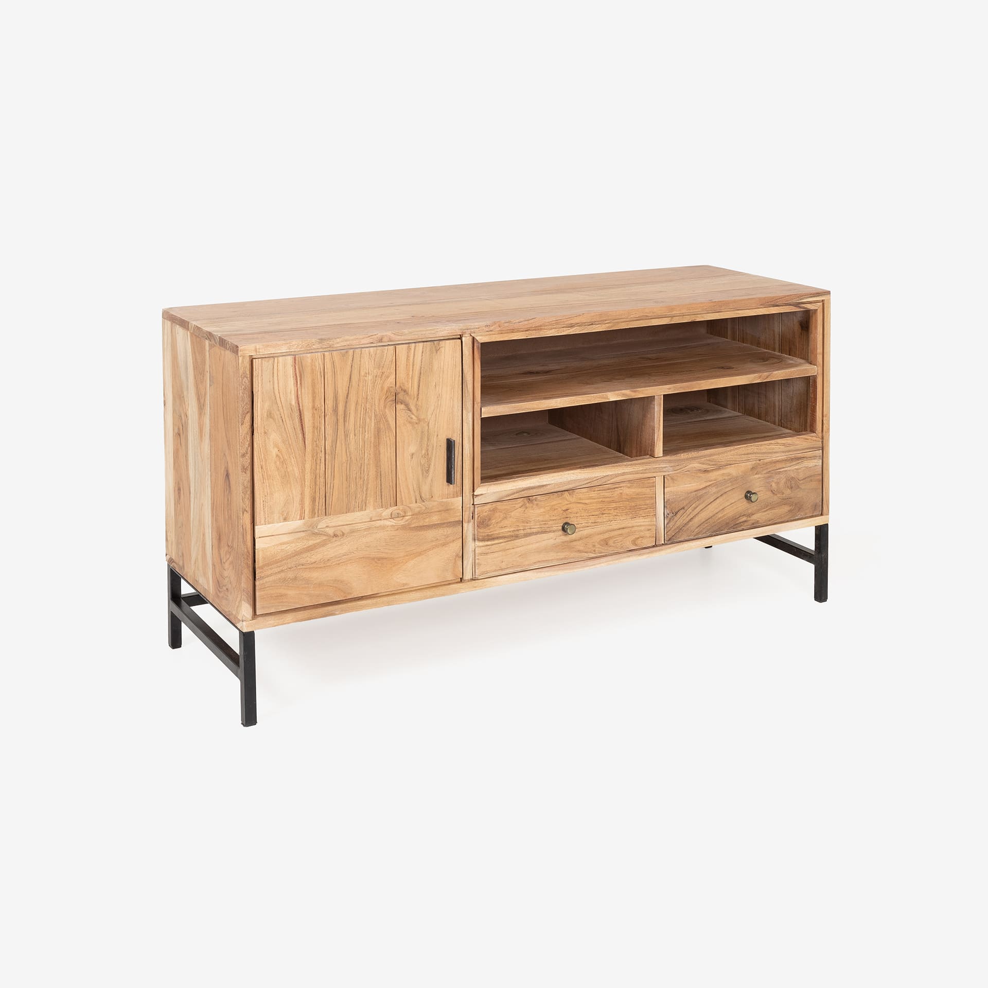 Mueble TV de madera de acacia Tempere 120x40x60cm