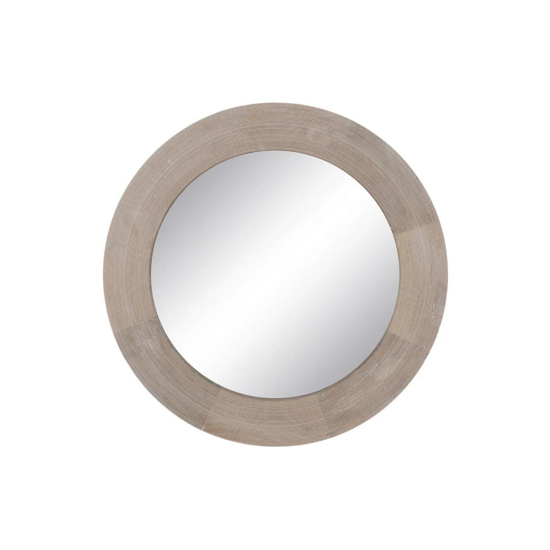 Espejo de pared redondo de madera de mango Ø91,5x3,8cm