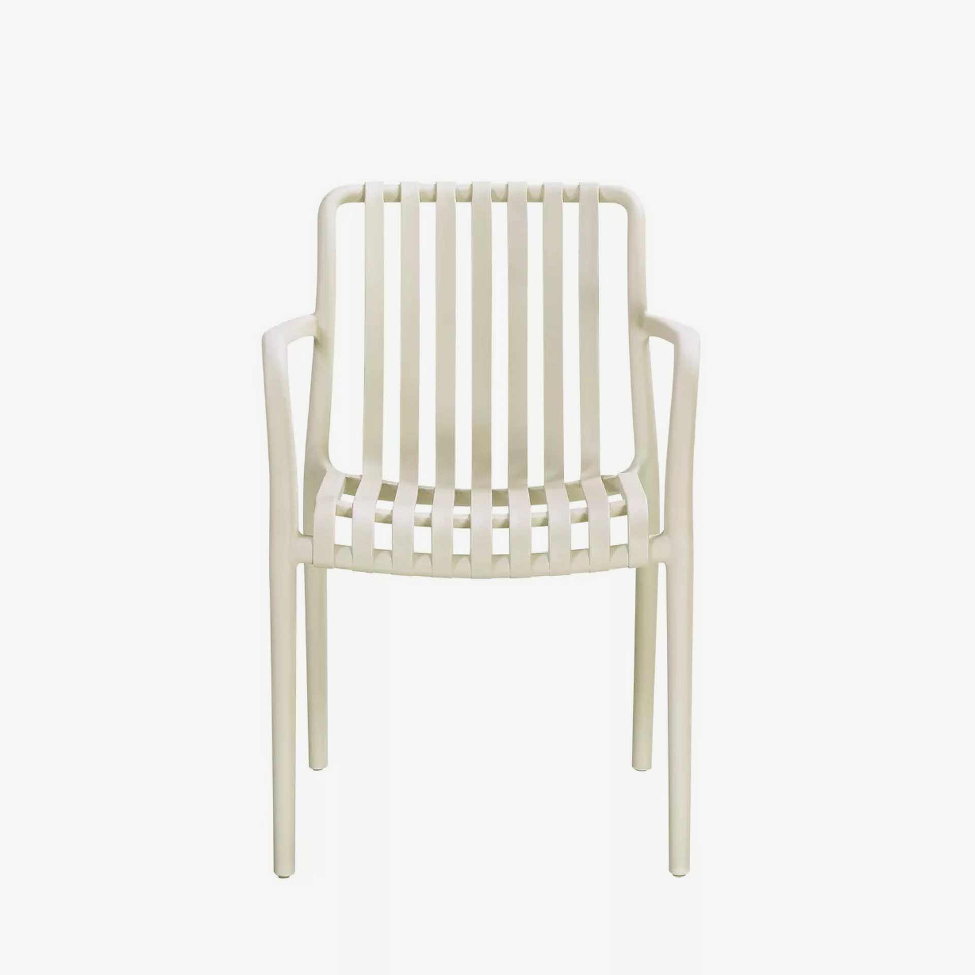 Silla de jard&iacute;n apilable de polipropileno crema Happel 59x55x81cm