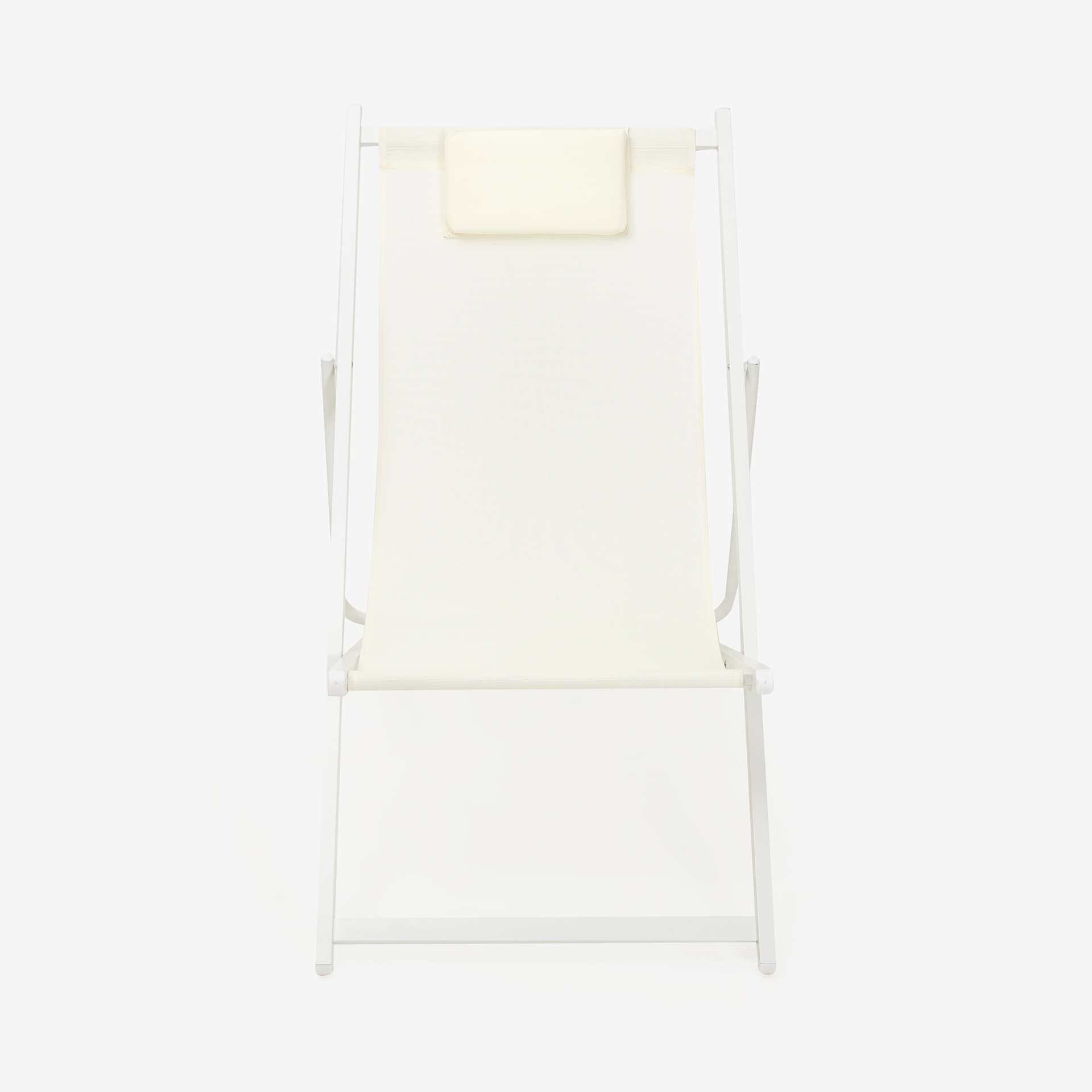 Hamaca reclinable de aluminio y textiline blanca 104x58x76cm