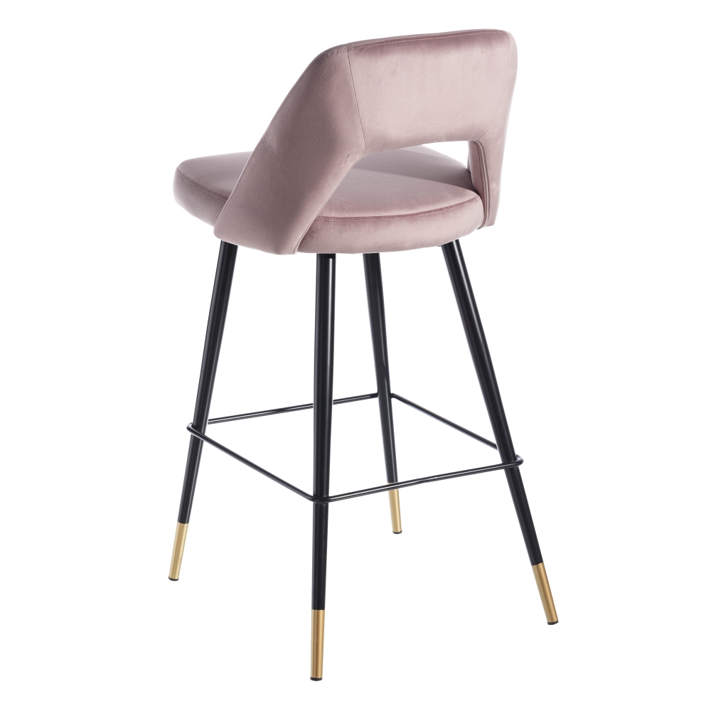 Set de 2 taburetes altos velvet rosa Mayah 43x47x105cm