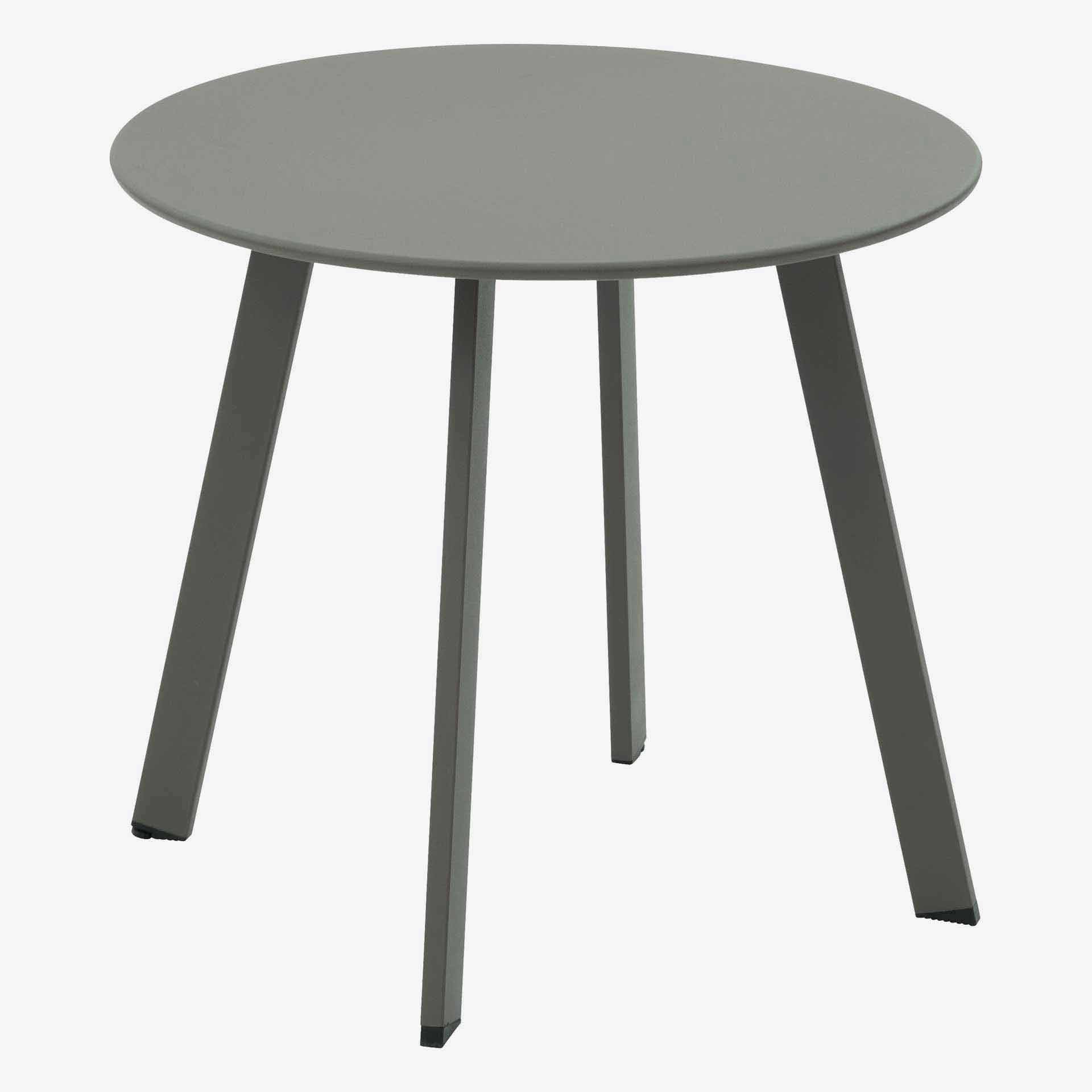 Mesa auxiliar de jard&iacute;n de acero verde Saori &Oslash;70x40cm