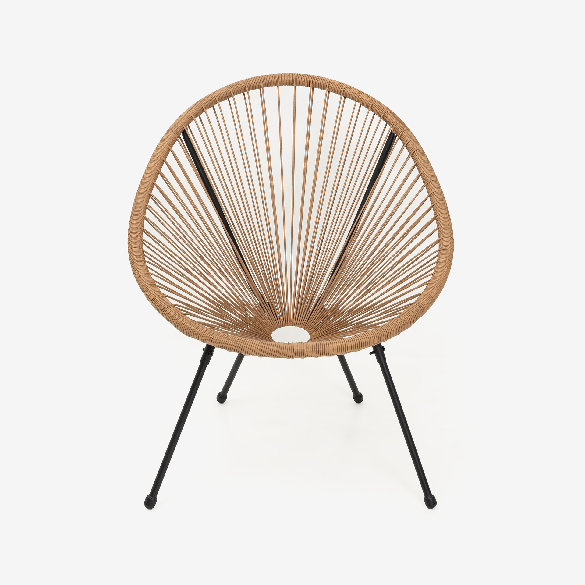 Silla de jardín de ratán sintético marrón Acapulco 72x90x83cm