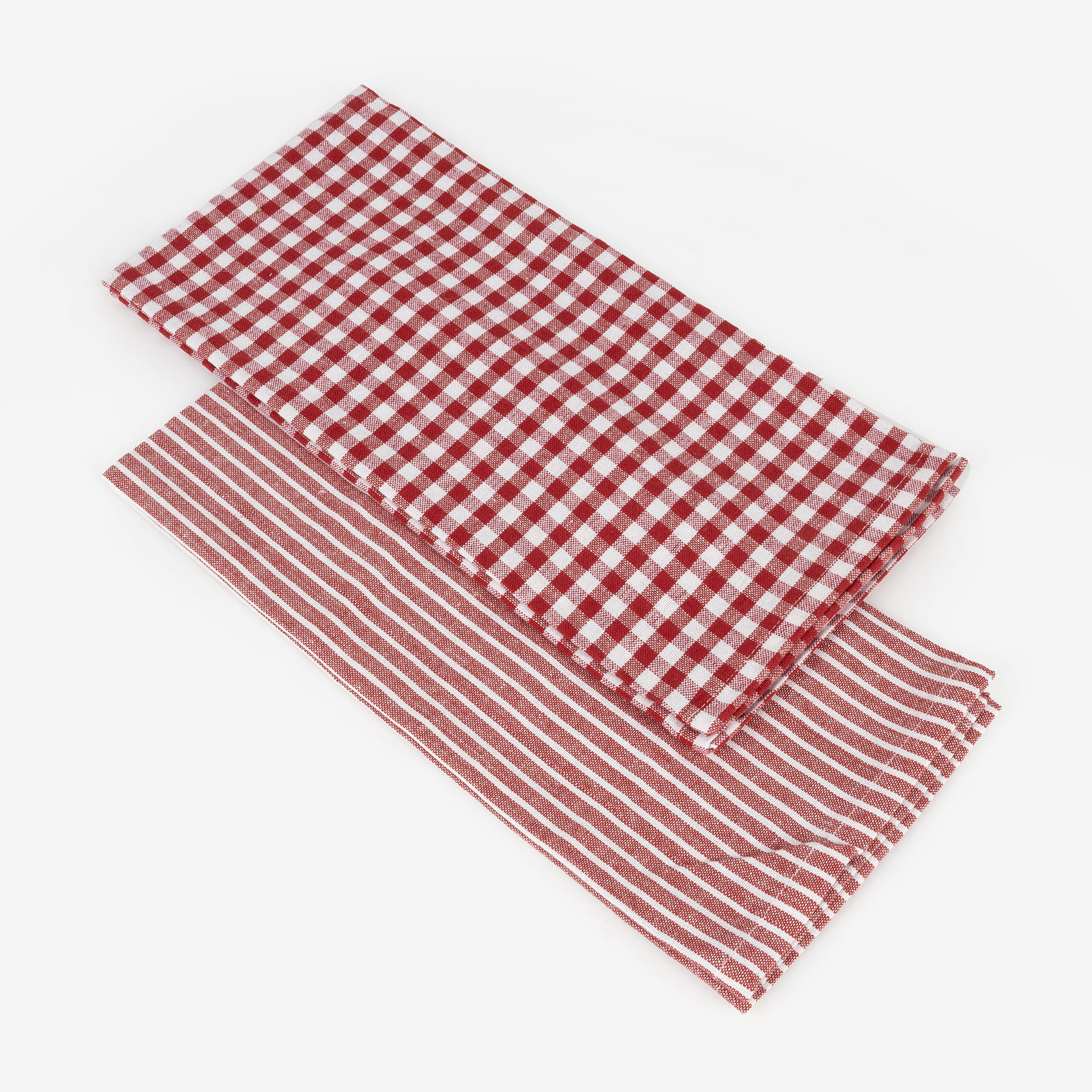 Set 2 pa&ntilde;os rayas rojas Bakou 50x70cm