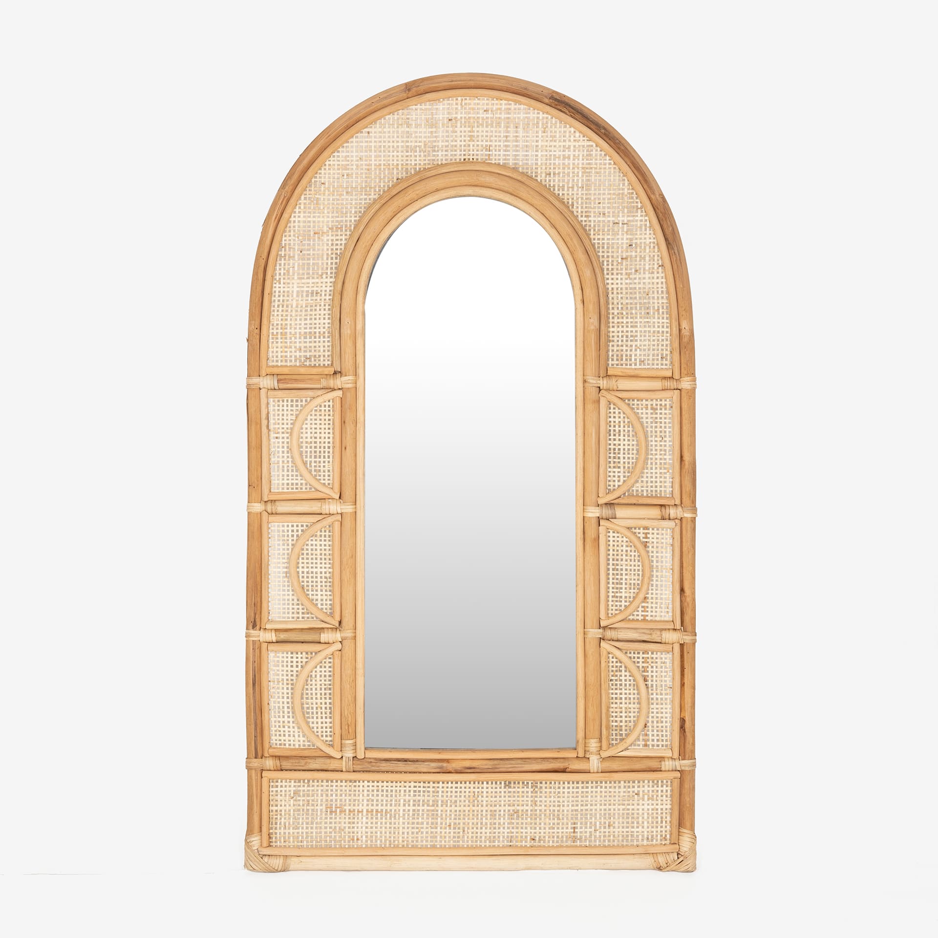 Espejo de pared de rat&aacute;n Ryan 61x105cm