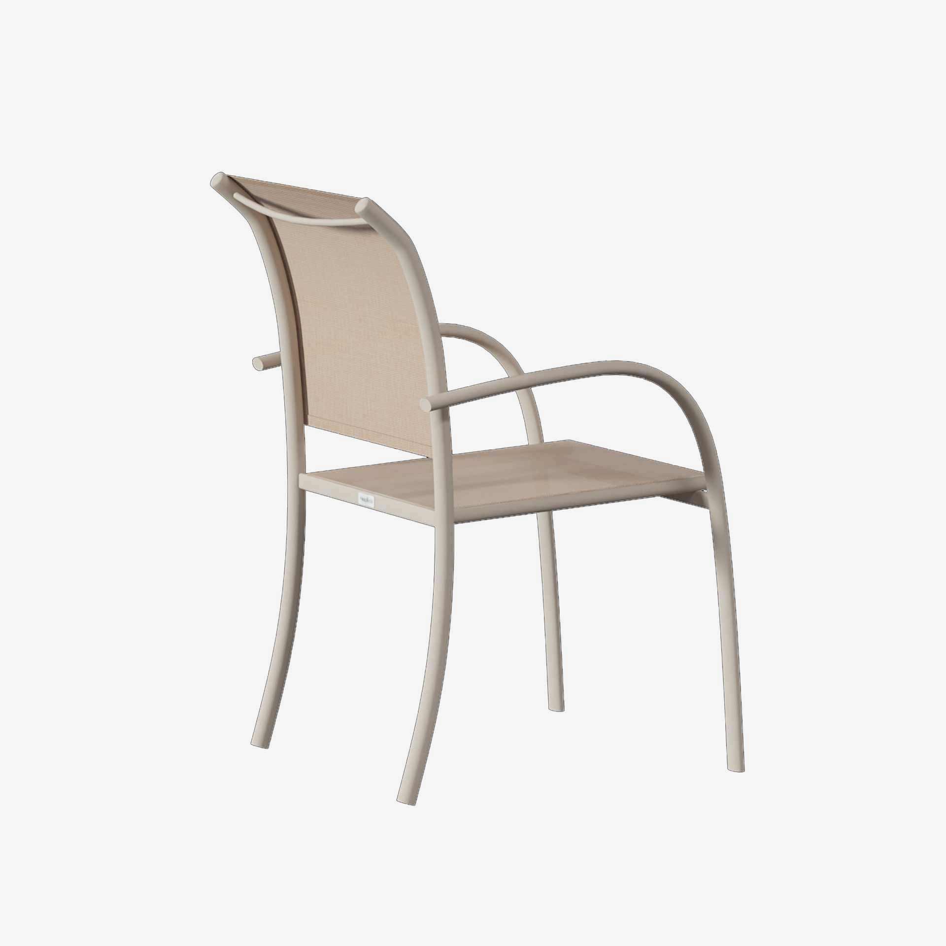 Silla de jard&iacute;n apilable de aluminio crema Piazor 56x65x88cm