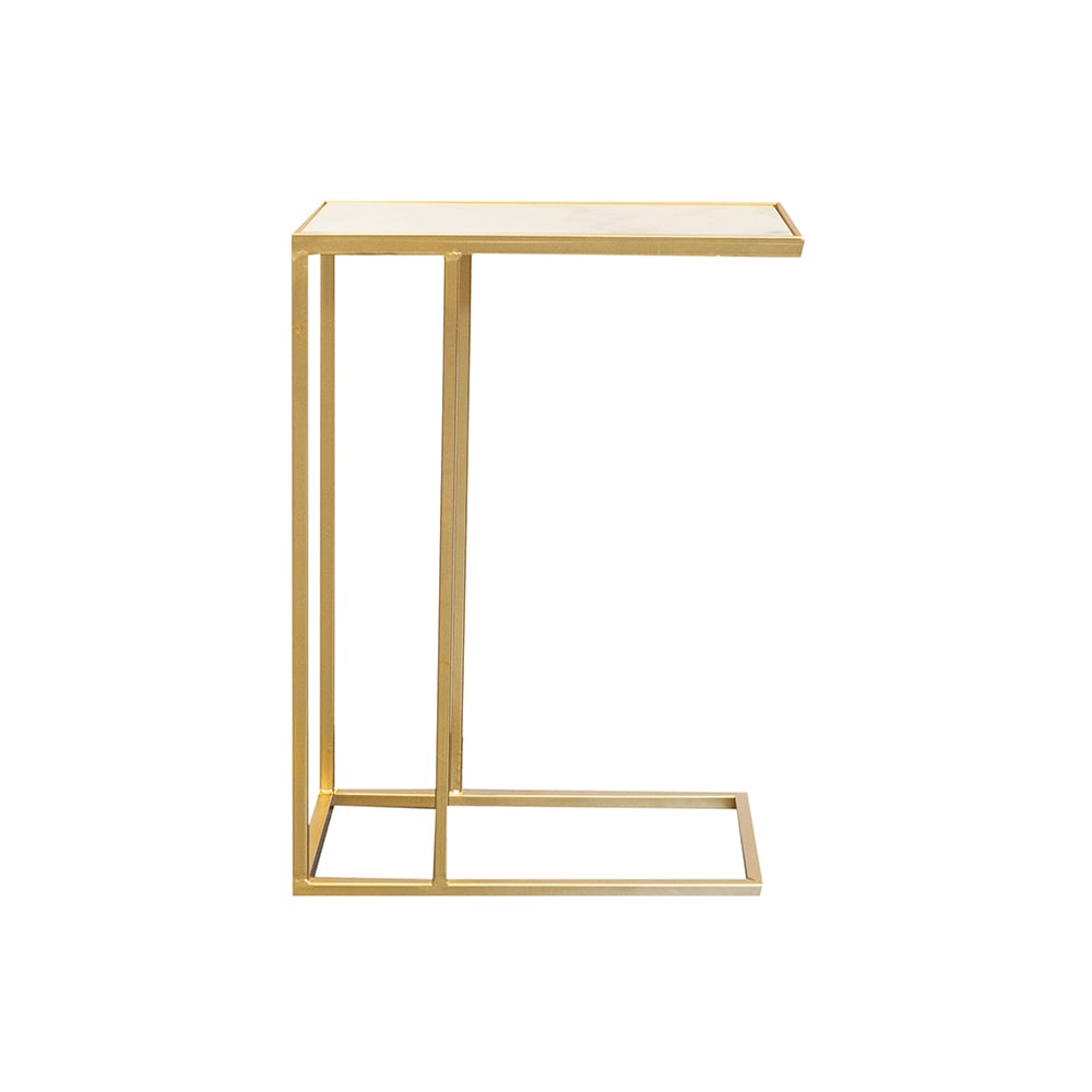 Mesa dorada sobre m&aacute;rmol 46x25x64cm Clau&Chloe
