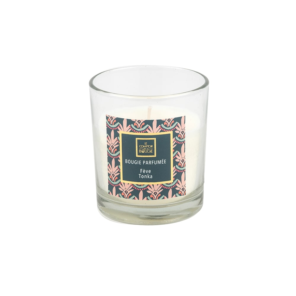 Vela perfumada en vaso de cristal