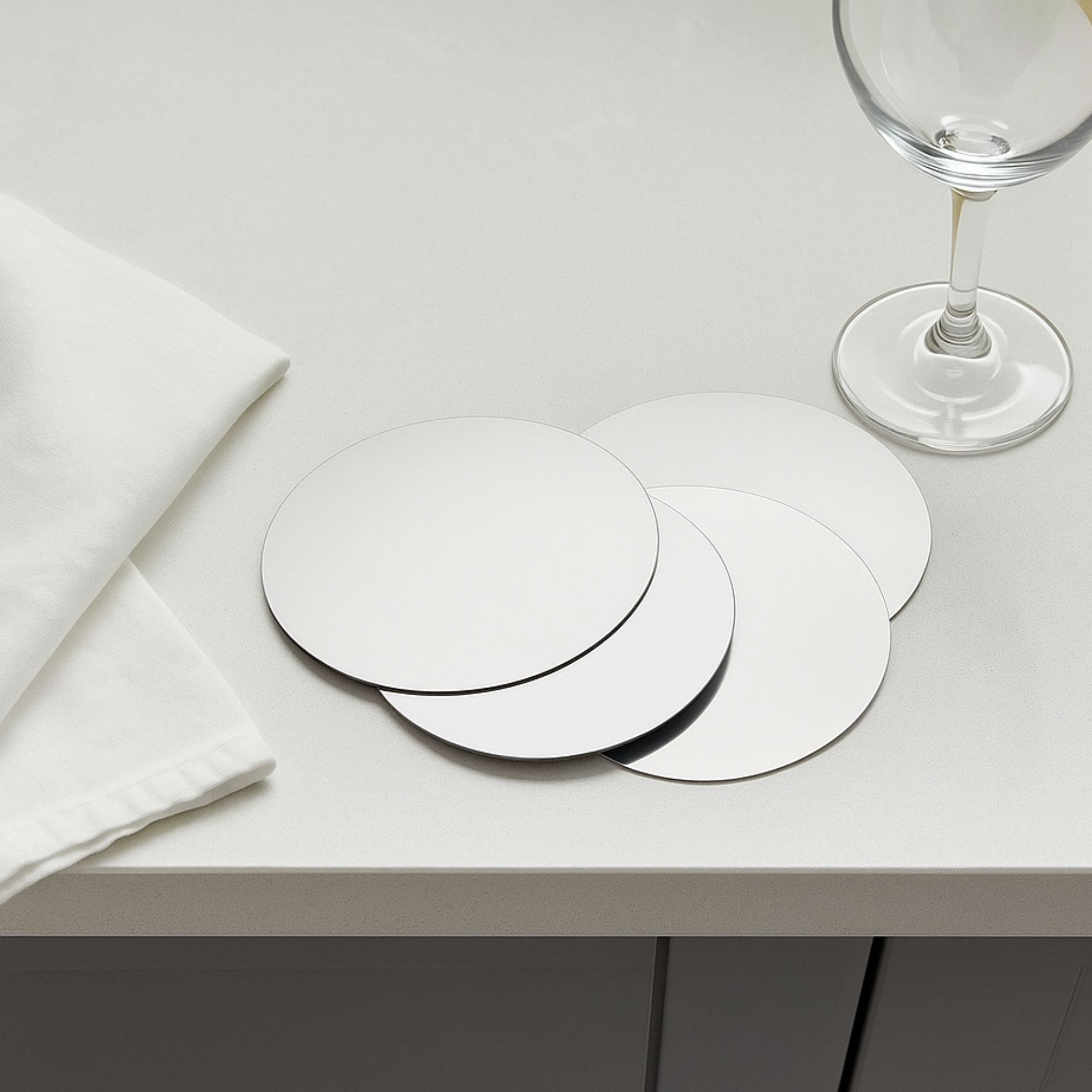 Set de 4 láminas antigoteo plateadas