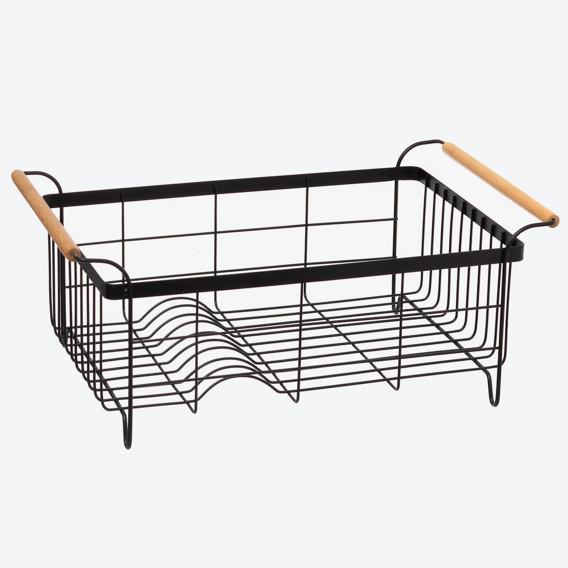 Escurreplatos 1 nivel Blackwood de metal negro 43,5x32,5x18,5cm