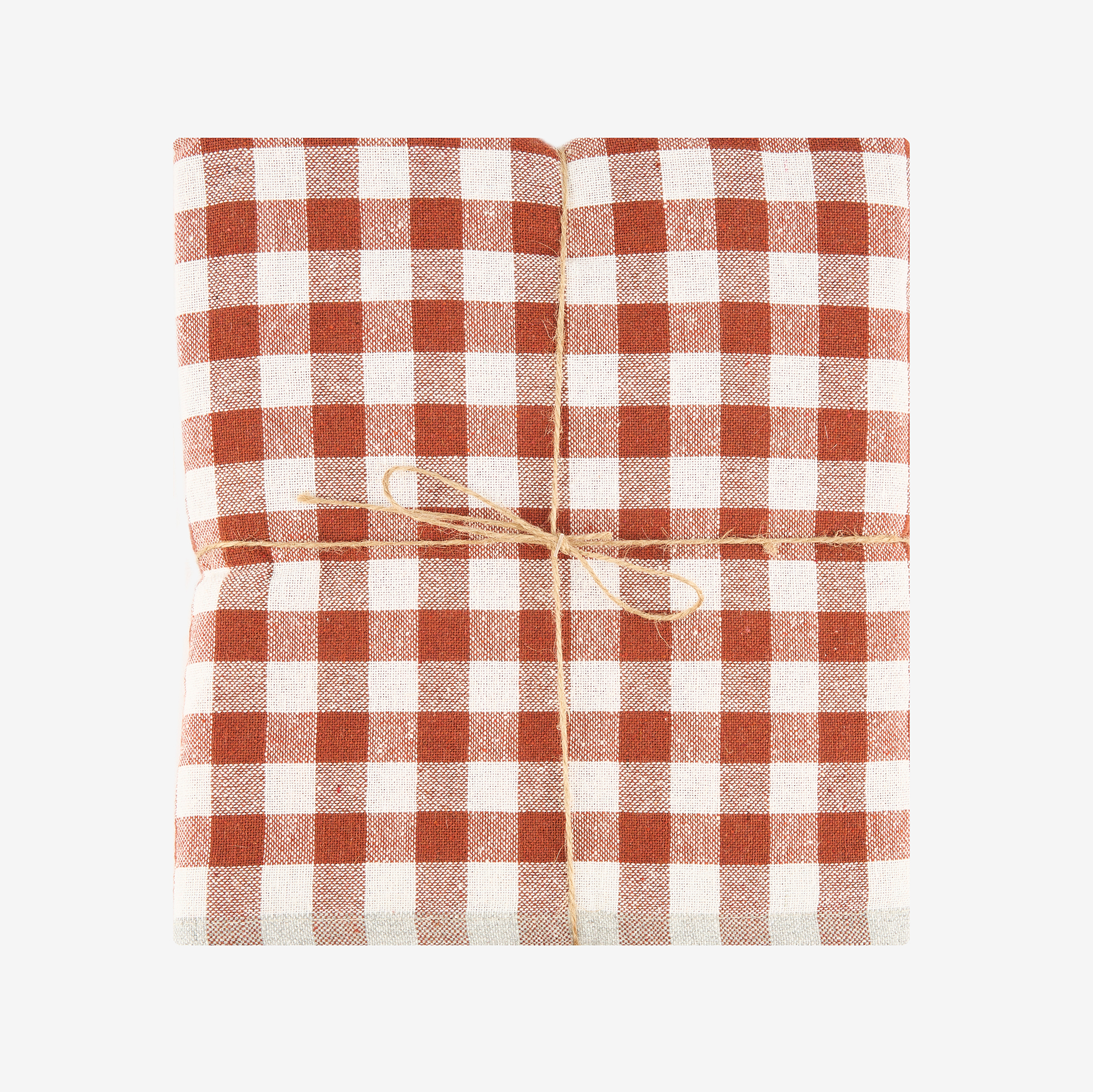 Mantel de algod&oacute;n cuadros cobre Amalfi 150x200cm