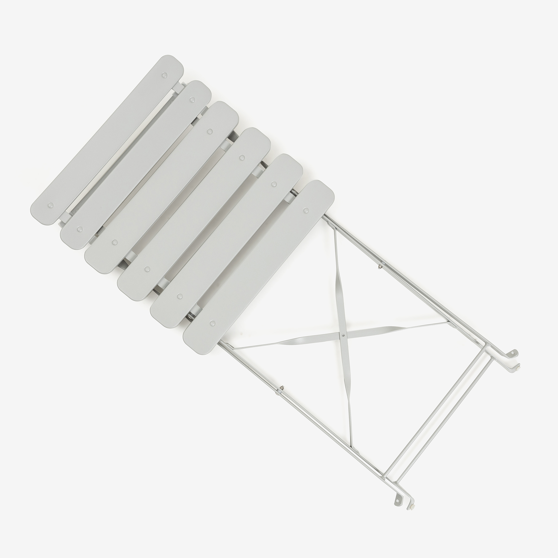 Set de jard&iacute;n plegable de mesa y 2 sillas de acero gris claro Bistro