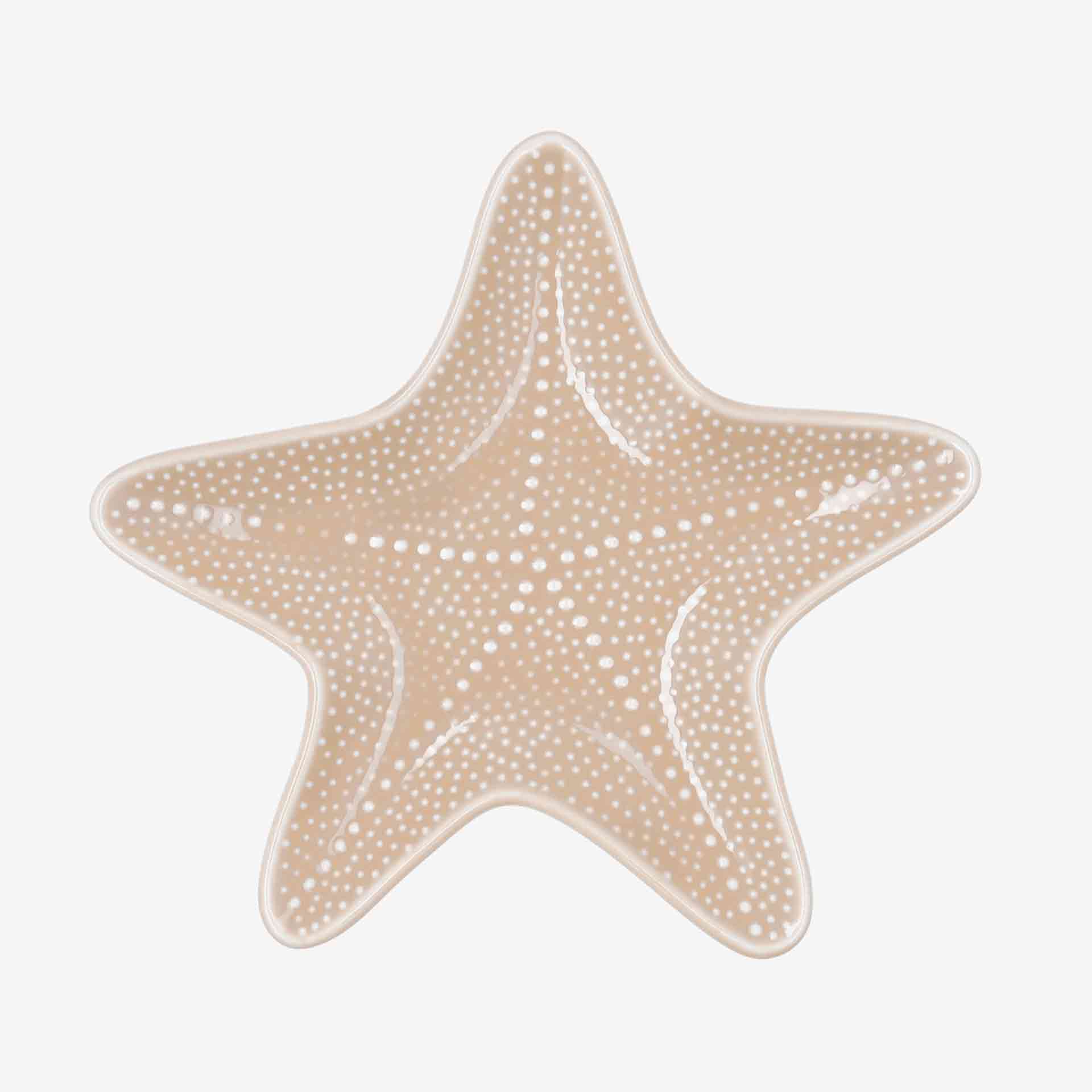 Plato estrella de mar de porcelana beige Aura Stela 20x19x2cm