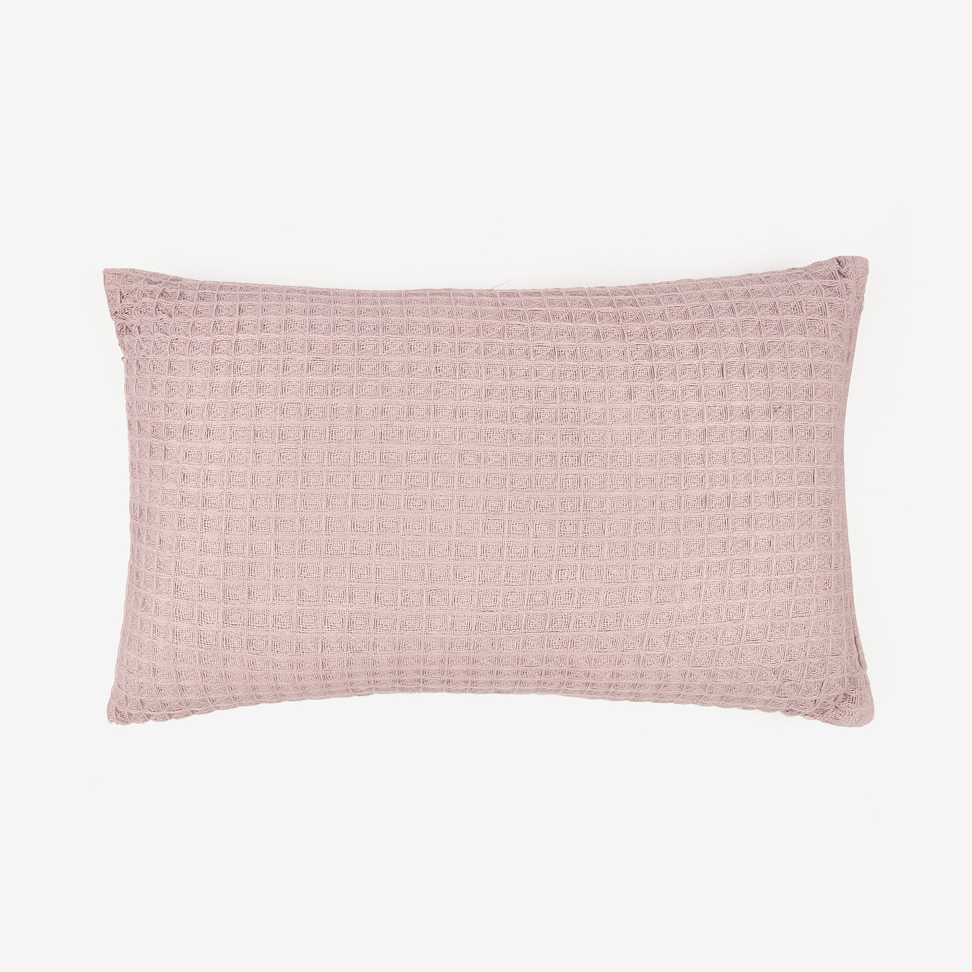 Coj&iacute;n de algod&oacute;n lila Waffle 30x50cm