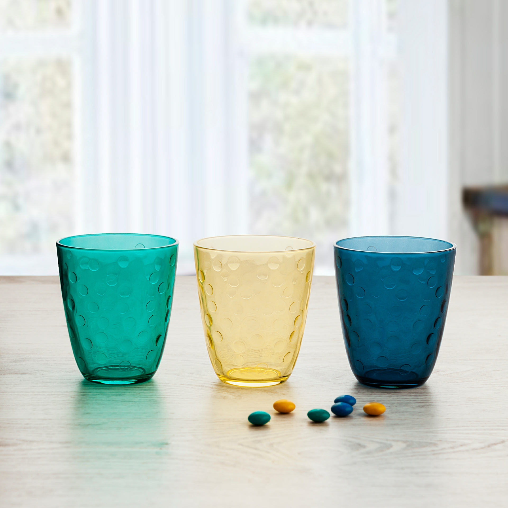 Vaso amarillo de vidrio Moreda 31cl