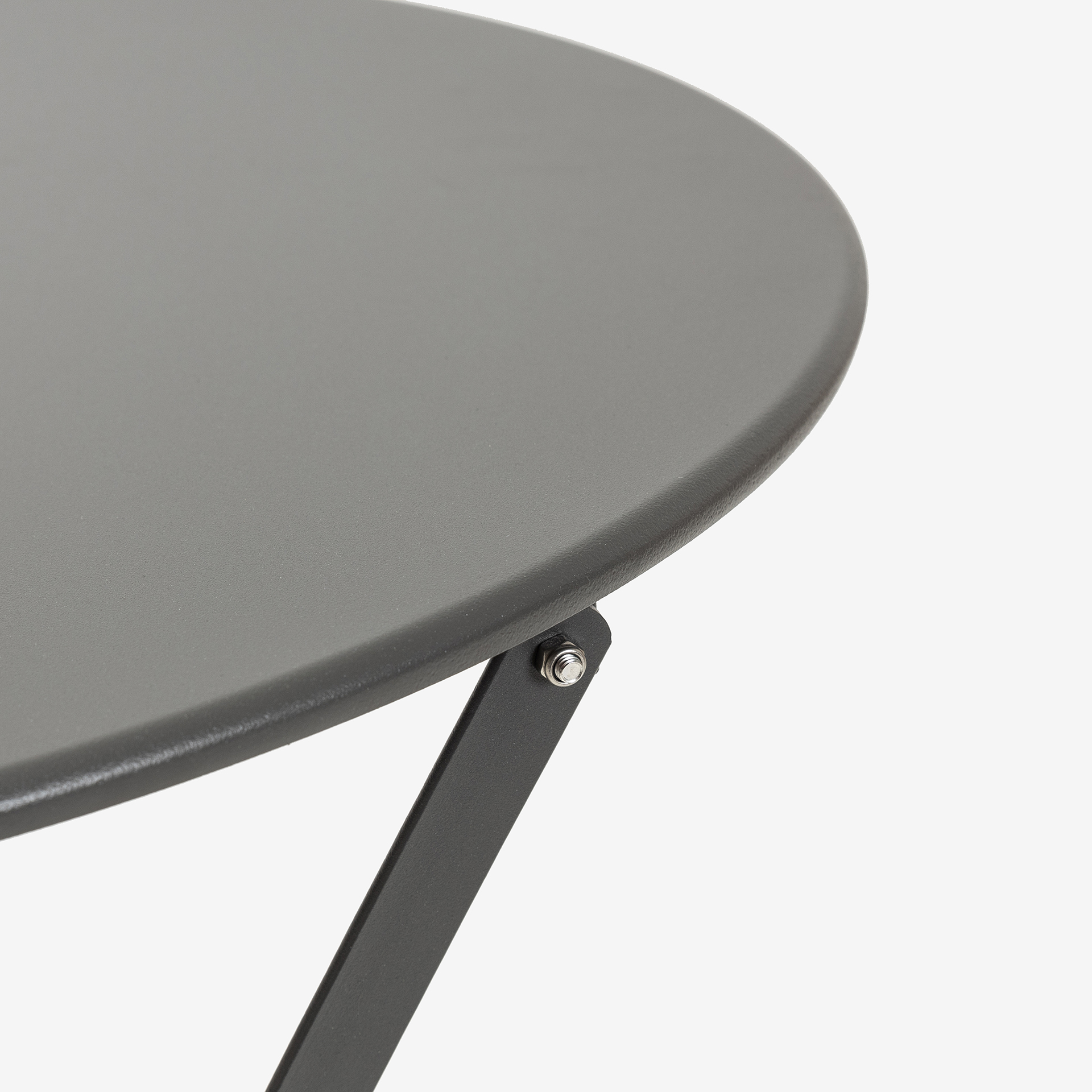 Set de jard&iacute;n plegable de mesa y 2 sillas de acero gris oscuro Bistro