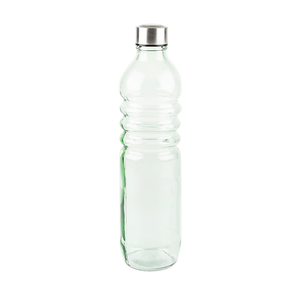 Botella de cristal con relieve verde Fresh 1,25L