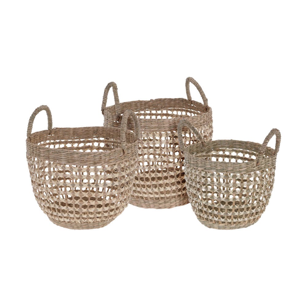 Cesto de ca&ntilde;a con asas