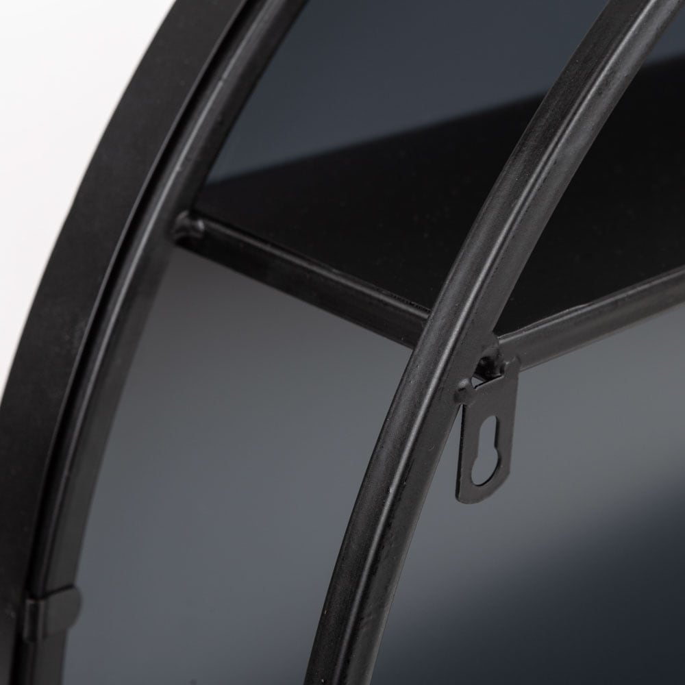 Espejo redondo de metal negro 50cm