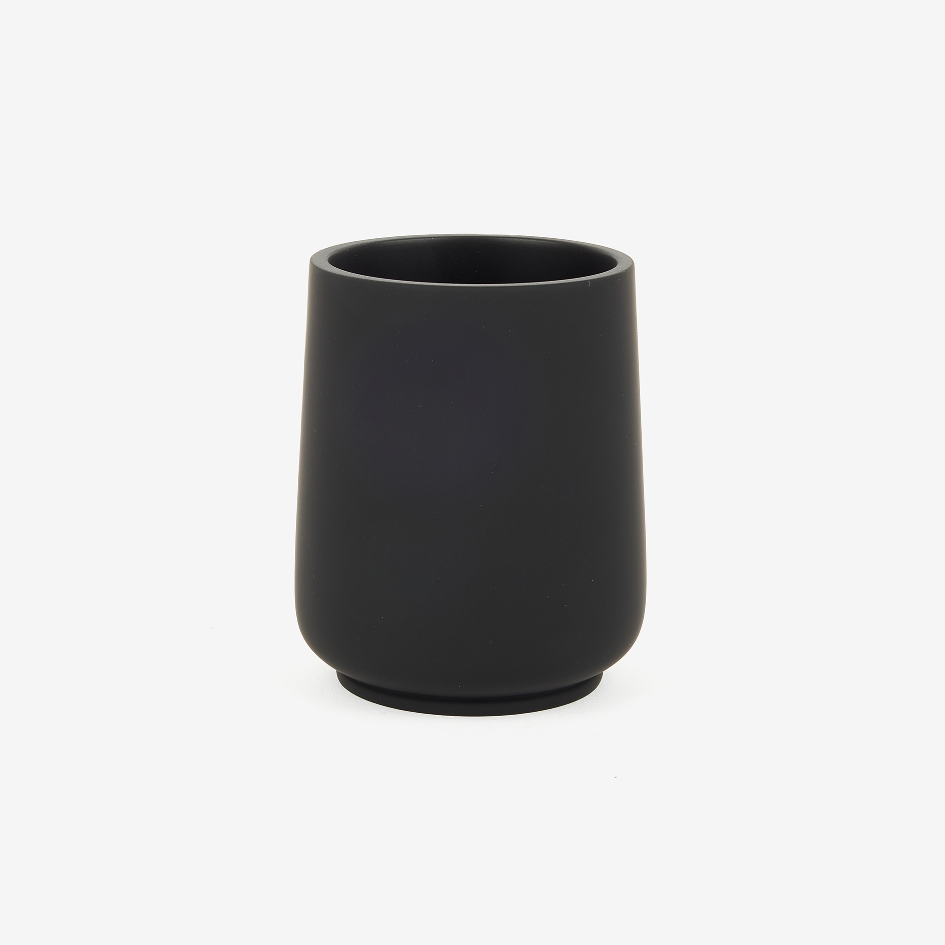 Vaso portacepillos de poliresina negro Carbon Ø8x10cm